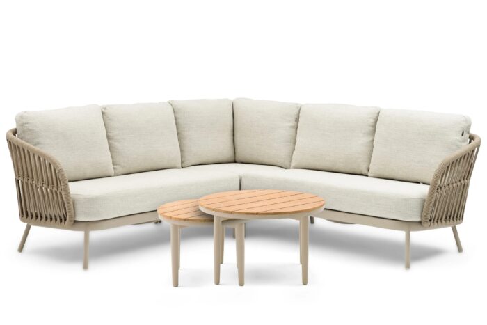 Coco Elara/Toscane 50/70 cm hoek loungeset 5-delig – Taupe-naturel-bruin