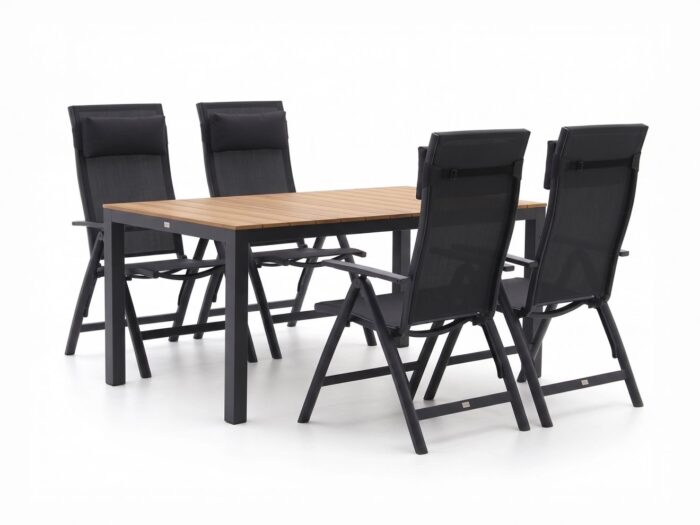 Bellagio tuinmeubelen Bellagio Avio/Fidenza 160cm dining tuinset 5-delig verstelbaar Laagste prijsgarantie! – Grijs
