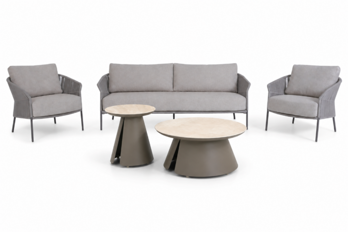 4 Seasons Outdoor Florence/Cayora 50/80 cm stoel-bank loungeset 5-delig – Transparant