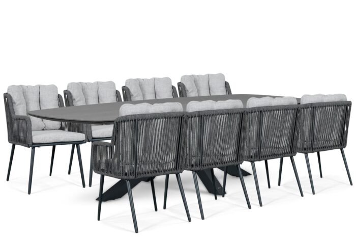Lifestyle Garden Furniture Tivoli/Voyage 300×120 cm dining tuinset 9-delig – Grijs-antraciet