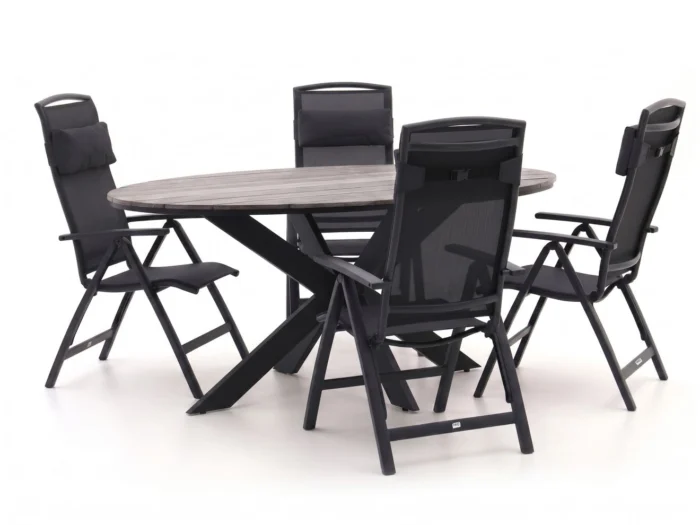 Forza Furniture Capri/Fidenza ø126cm dining tuinset 5-delig verstelbaar