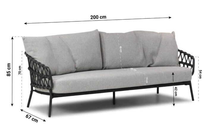 4 Seasons Outdoor Seasons Calpi 3-zits loungebank – Grijs-antraciet