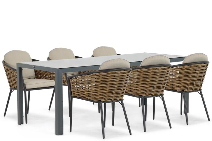 Lifestyle Garden Furniture Nice/Venustas 210 cm dining tuinset 7-delig – Grijs-antraciet