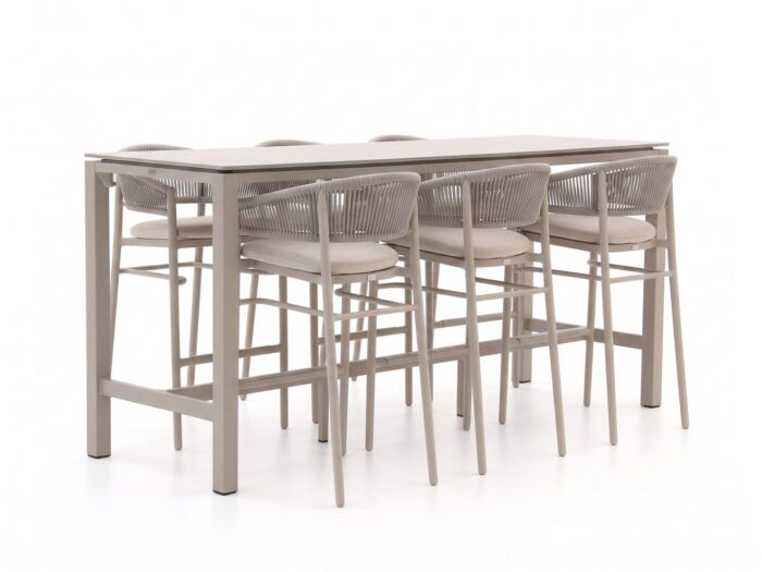 Bellagio tuinmeubelen Panaro/Trecenta 225cm barset 7-delig – Taupe