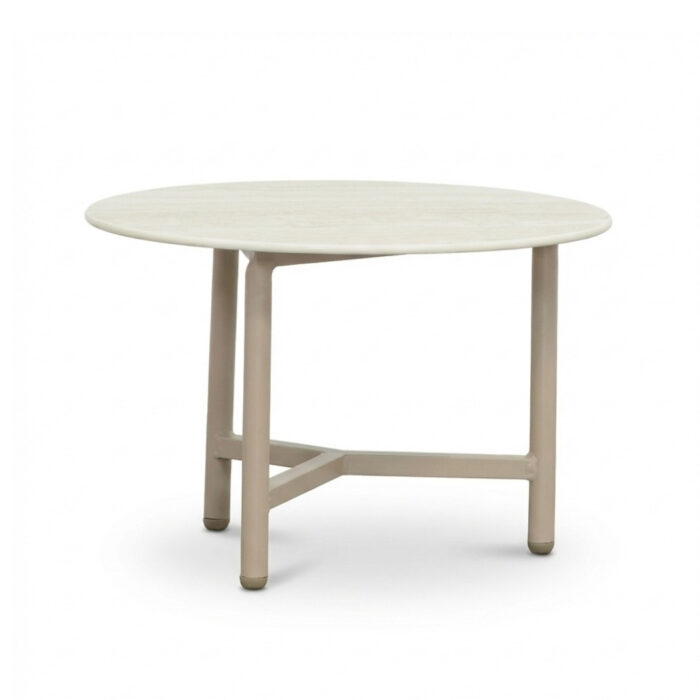 LUX outdoor living Logan koffietafel | sintered stone + aluminium | Marble Latte | 50cm rond