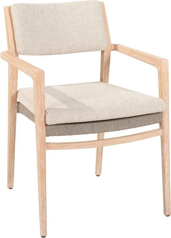 4so Julia stapelbare dining stoel brushed teak incl. 2 kussens 59x64x86 cm – bruin