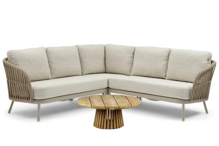 Coco Elara/Fungo 75 cm hoek loungeset 4-delig – Taupe-naturel-bruin
