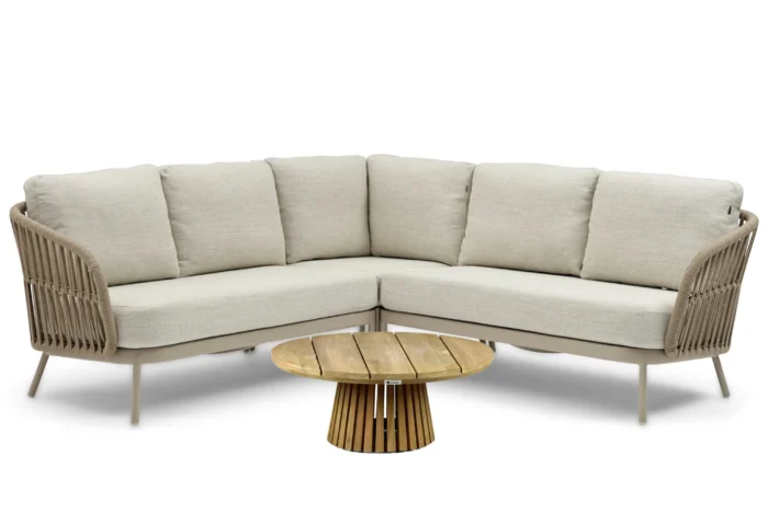 Coco Elara/Fungo 75 cm hoek loungeset 4-delig - Taupe-naturel-bruin