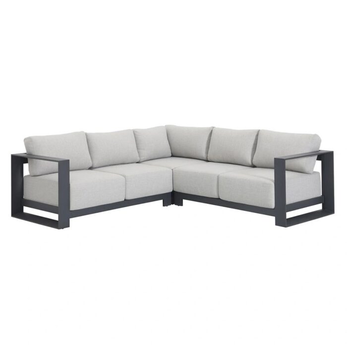 Garden impressions Levanto Hoek Loungebank Carbon Black – grijs