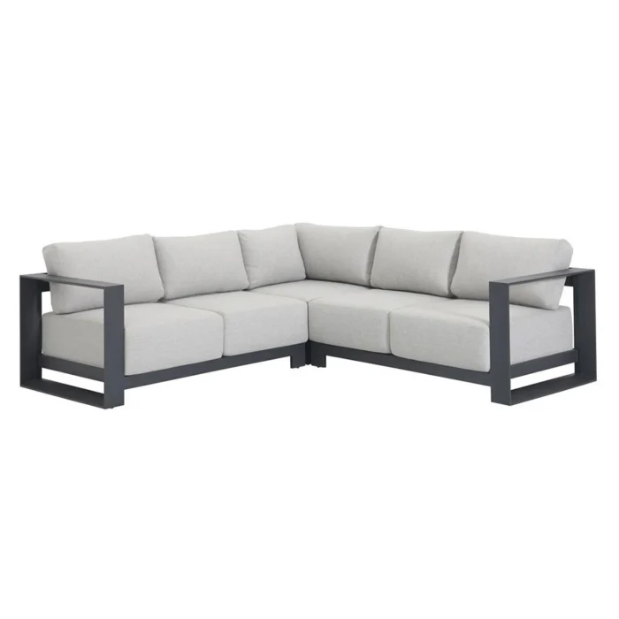 Garden impressions Levanto Hoek Loungebank Carbon Black - grijs