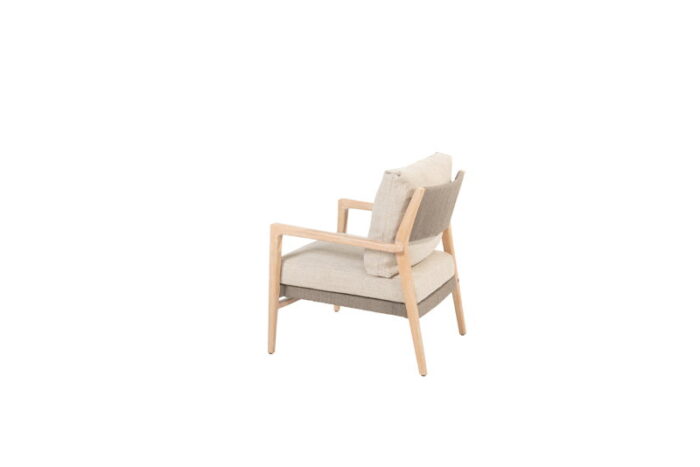 4so Julia low dining stoel brushed teak incl. 2 kussens 70×71,5×86 cm – bruin
