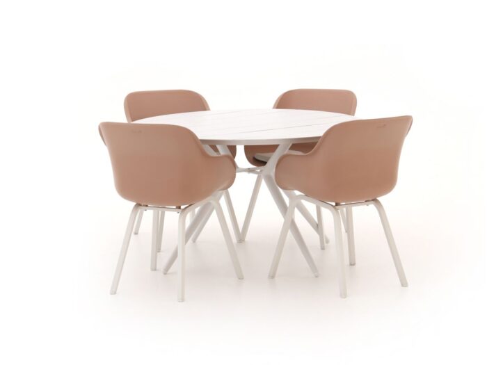 Hartman tuinmeubelen Hartman Le Soleil Element/Sora ø127cm dining tuinset 5-delig Laagste prijsgarantie! – Wit