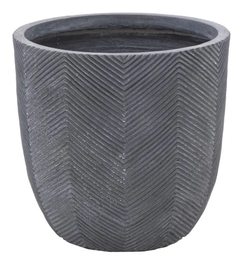 Mcollections Iowa Egg Pot Graphite D25H25 Bloempot - grijs