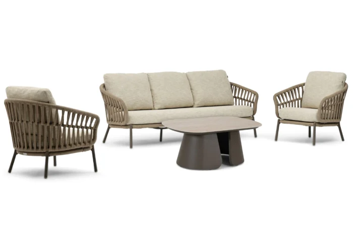 Coco Viento/Miyoura stoel-bank loungeset 4-delig - Zand/Beige