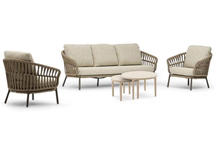 Coco Elara/Ibiza 50/70 cm stoel-bank loungeset 5-delig – Zand/Beige