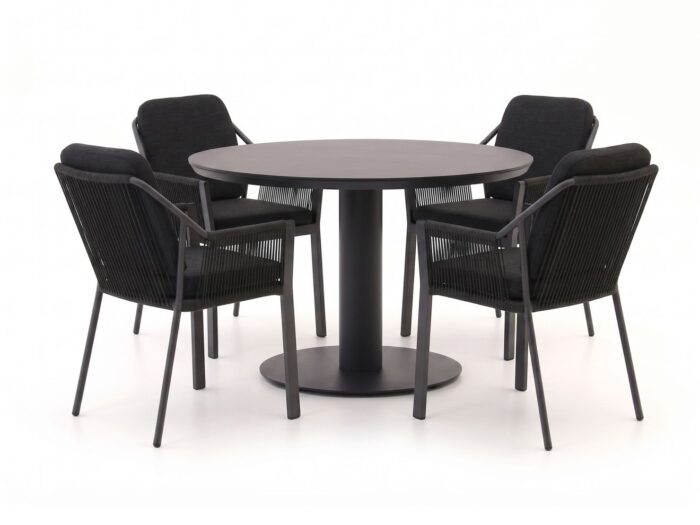 Tierra Outdoor Liv/La Fonte Ø120cm dining tuinset 5-delig stapelbaar Laagste prijsgarantie!