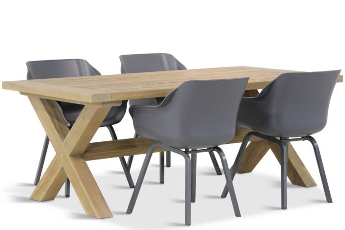 Hartman Sophie element/Oregon 200 cm dining tuinset 5-delig – Grijs-antraciet