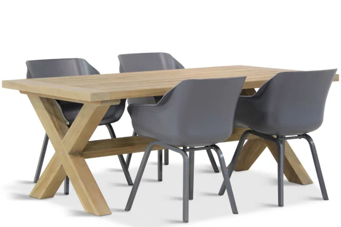 Hartman Sophie element/Oregon 200 cm dining tuinset 5-delig - Grijs-antraciet
