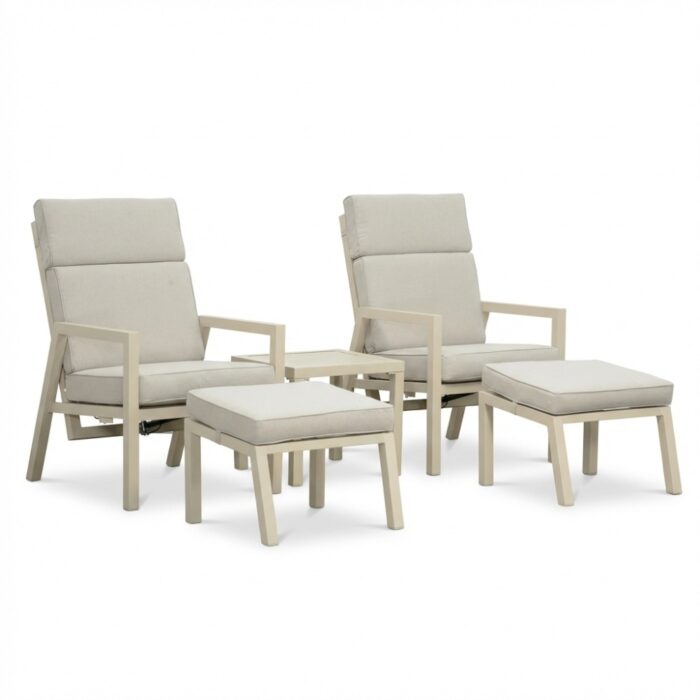 LUX outdoor living Oregon lounge balkonset verstelbaar 2 personen | aluminium | beige | 5-delig