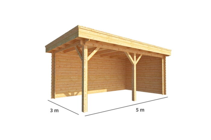 Warentuin collection Overkapping Lisa-Silke 500 cm bij 300 cm diep plat dak – bruin