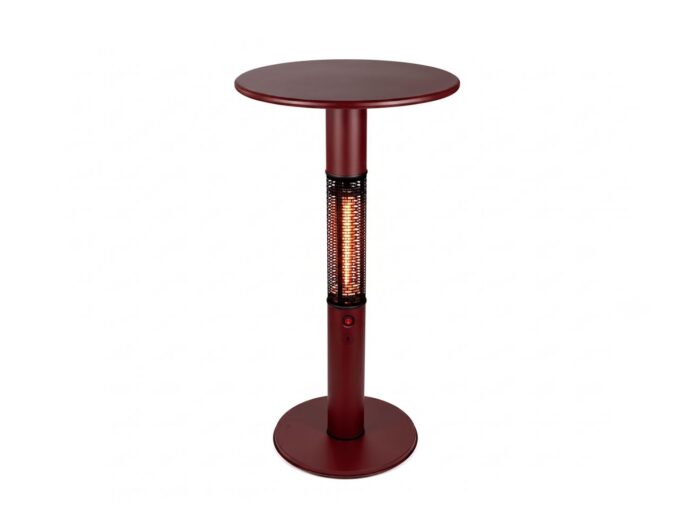 Monti HeatLine + 15% kassakorting | Vibe bartafel met terrasverwarmer 1500W ø60cm (h: 110cm) – Rood