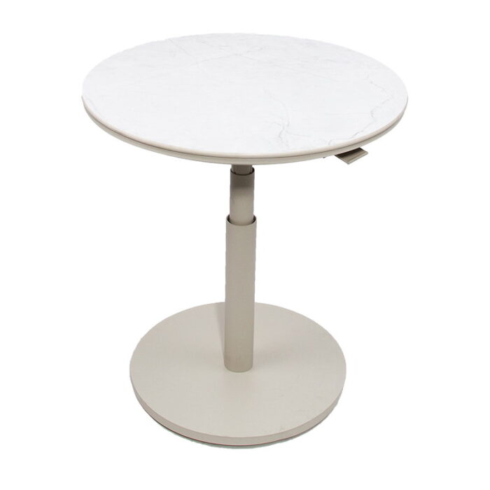 Oosterik home Padroni verstelbare bijzettafel sunny creme stone dia. 59 cm