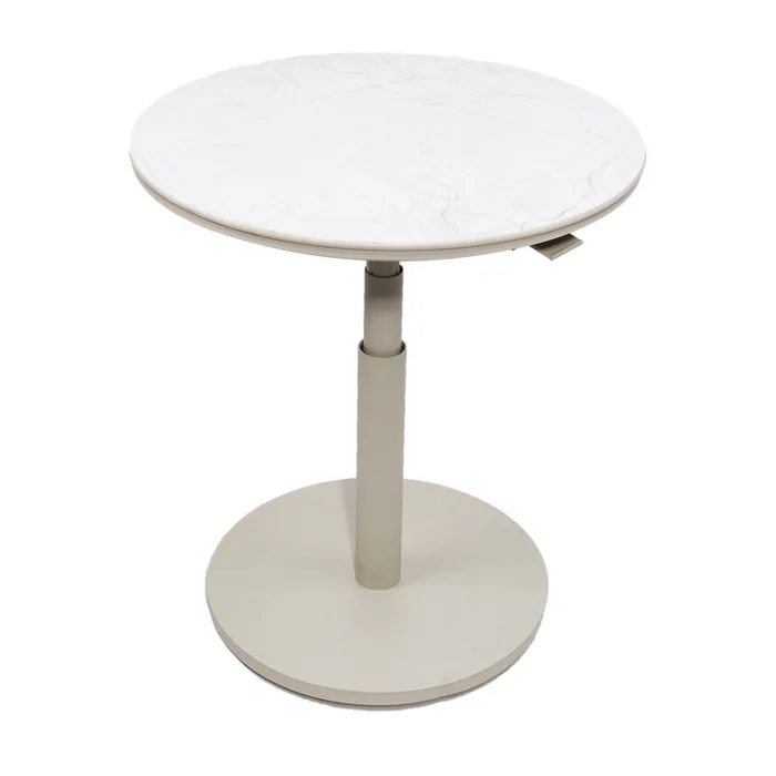 Oosterik home Padroni verstelbare bijzettafel sunny creme stone dia. 59 cm