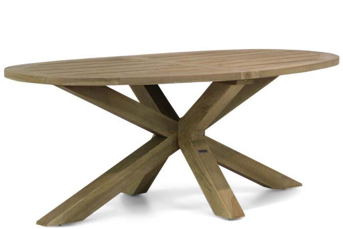 Lifestyle Garden Furniture Boston dining tuintafel ovaal 200 x 110 cm – Old teak greywash