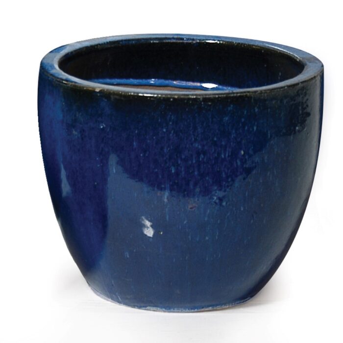 Mcollections Bloempot Pot egg d23h19 blauw Geglazuurd