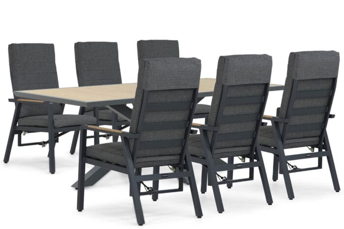 Lifestyle Garden Furniture Marseille/Palermo 215 cm dining tuinset 7-delig – Grijs-antraciet