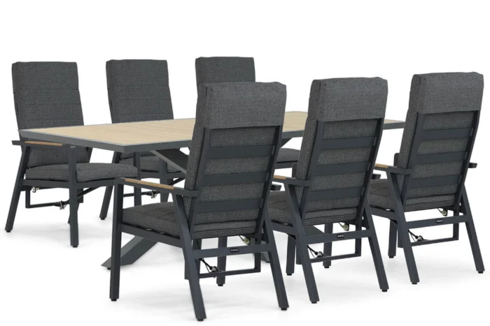 Lifestyle Garden Furniture Marseille/Palermo 215 cm dining tuinset 7-delig - Grijs-antraciet
