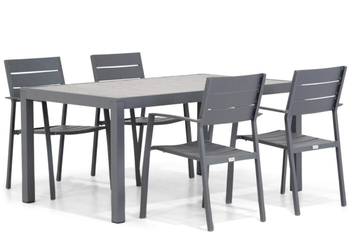 Lifestyle Garden Furniture Stella/Residence 164 cm dining tuinset 5-delig – Grijs-antraciet