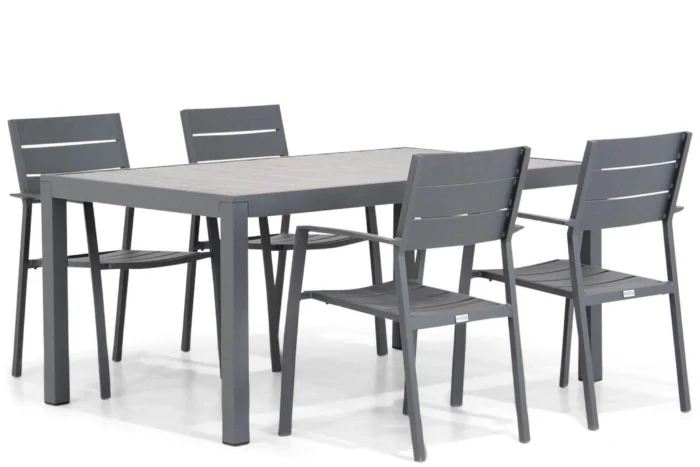 Lifestyle Garden Furniture Stella/Residence 164 cm dining tuinset 5-delig - Grijs-antraciet