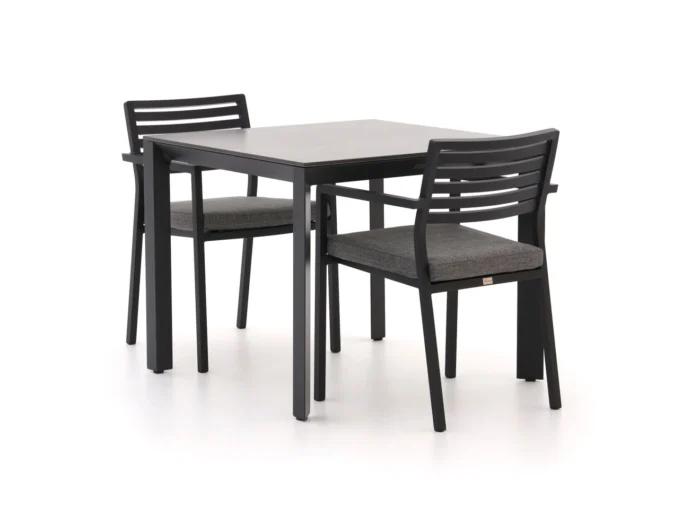 Bellagio tuinmeubelen Rumo/Sestino 90cm dining tuinset 3-delig stapelbaar - Grijs