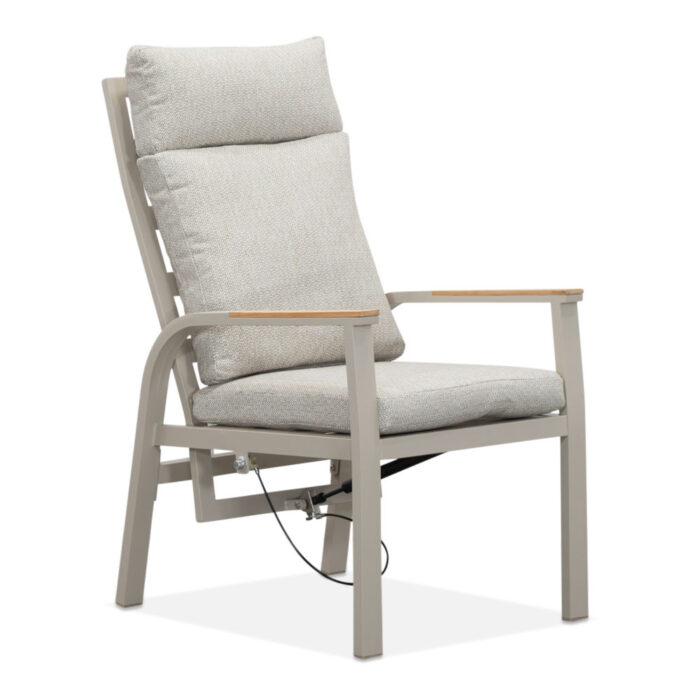LUX outdoor living Annecy dining tuinstoel | aluminium + teakhout | beige