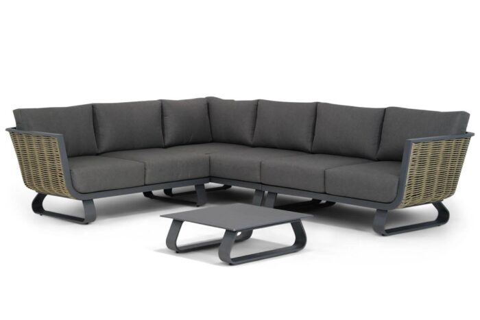 Santika Furniture Tika hoek loungeset 5-delig – Grijs-antraciet