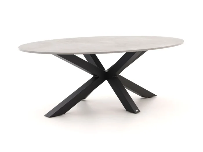 Bellagio tuinmeubelen Induno Ellips dining tuintafel 200x110cm - Grijs