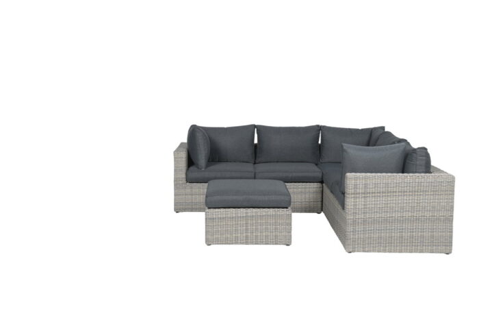 Garden impressions Silverbird lounge set 4-dlg vintage willow H dia. 6mm/r. black L242x242 x B x H67 cm – zwart