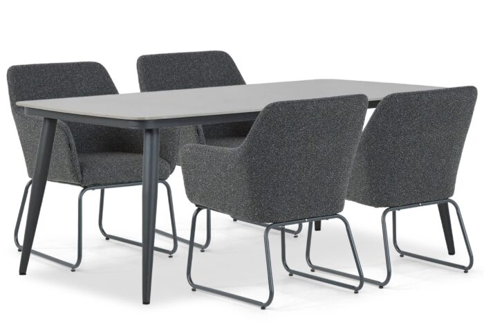 Lifestyle Garden Furniture Lugo/Vienna 180 cm dining tuinset 5-delig – Grijs-antraciet