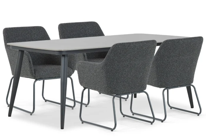 Lifestyle Garden Furniture Lugo/Vienna 180 cm dining tuinset 5-delig - Grijs-antraciet