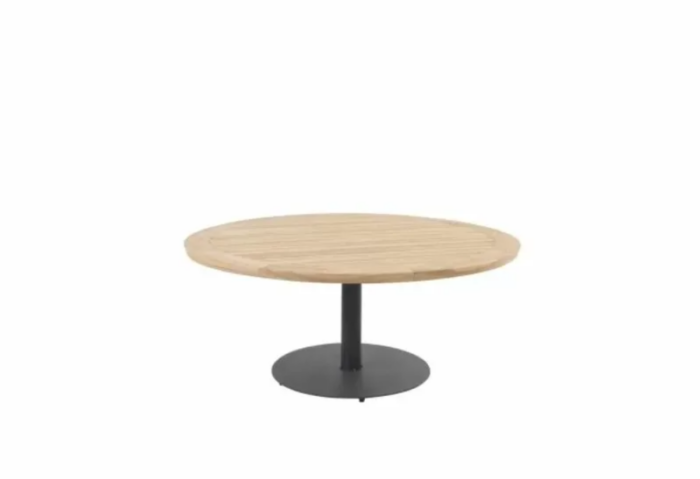 4so Taste Saba Low Diningtafel Teak Antracite dia. 160 cm – zwart