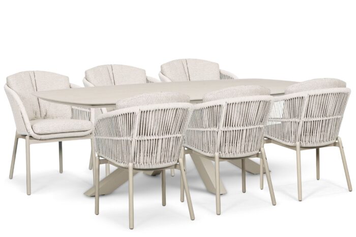 Lifestyle Garden Furniture Monaco/Voyage 240x120 cm dining tuinset 7-delig - Zand/Beige