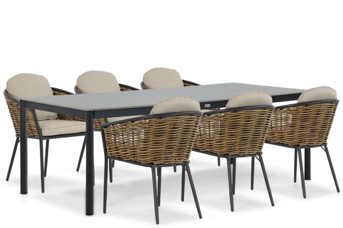 Lifestyle Garden Furniture Nice/Como 220 cm dining tuinset 7-delig – Grijs-antraciet