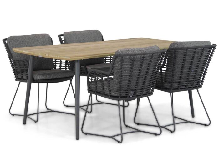 4 Seasons Outdoor Fabrice/Montana 180 cm dining tuinset 5-delig – Grijs-antraciet