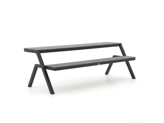Bellagio tuinmeubelen Fidenza picknicktafel balkon 220x85x75cm - Grijs