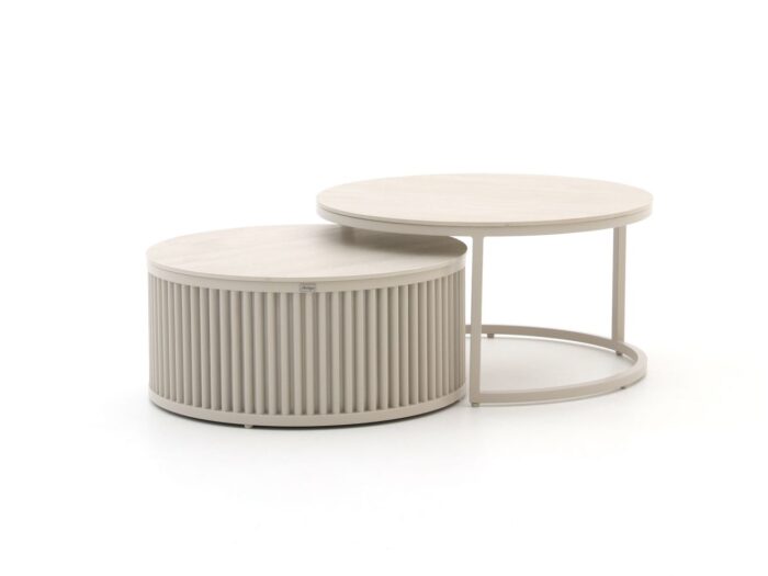 Bellagio tuinmeubelen Bellagio Oriago lounge tuintafelset ø85cm(h:45cm)/ø78cm (h:36cm) Laagste prijsgarantie! – Taupe