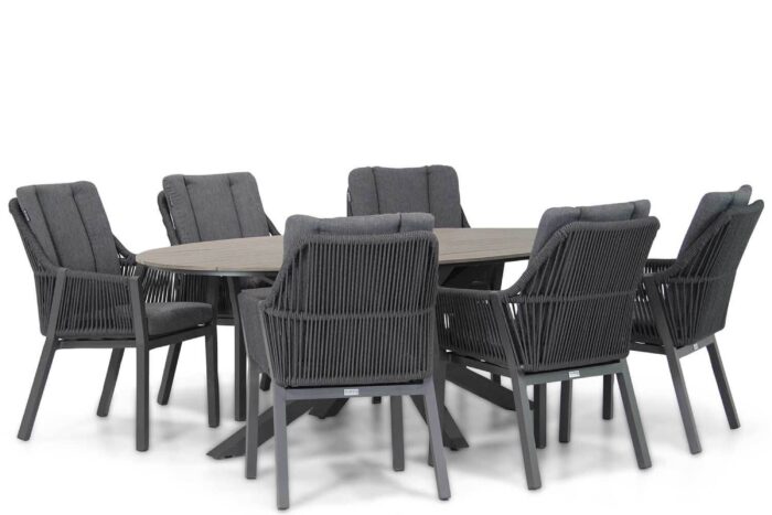 Lifestyle Garden Furniture Verona/Matara 220 cm dining tuinset 7-delig – Grijs-antraciet