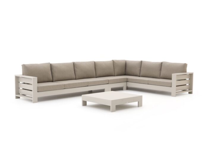 Bellagio tuinmeubelen Avolo hoek loungeset 4-delig rechts 7-zits – Taupe
