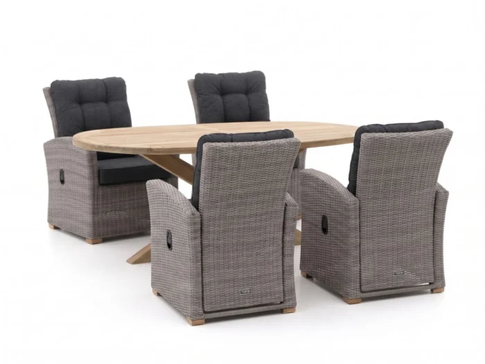 Intenso Furniture Mazzano/ROUGH-Y Ellips 200cm dining tuinset 5-delig verstelbaar
