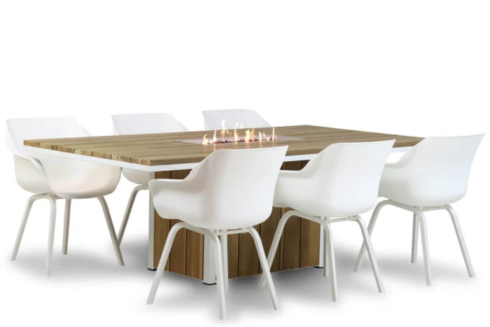 Hartman Sophie element/Seaside 220 cm dining tuinset 7-delig - Wit